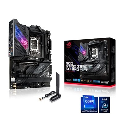 ASUS ROG Strix Z690-E Gaming WiFi LGA 1700 (12th Gen Intel Core) ATX Gaming Motherboard with DDR5, PCIe 5.0, M.2 Combo-Sink, WiFi 6E, 2.5 Gb Ethernet,